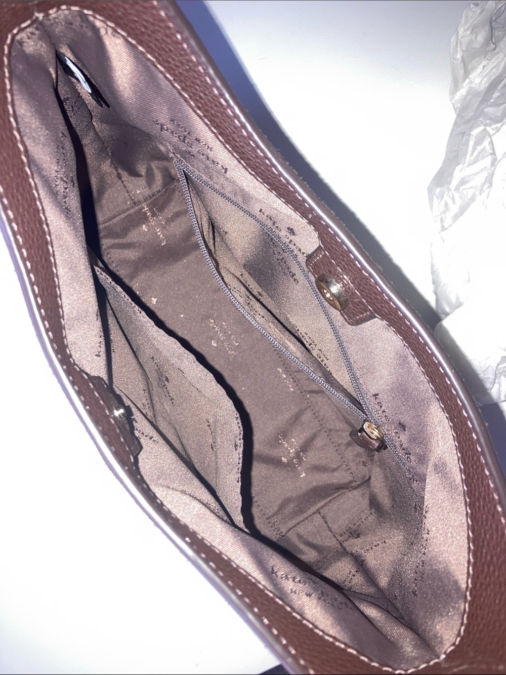 Kate Spade Brown Suede Shoulder Bag - Picture 6 of 11